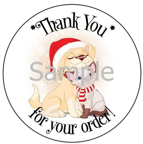 KITTY CAT &amp; PUPPY DOG THANK YOU #3 ~ 1&#034; STICKER / SEAL LABELS
