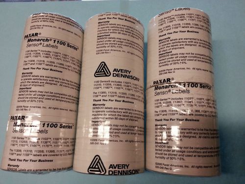 3 packs Avery Dennison Monarch 1100 Series Senso Labels 48 Rolls + 3 ink rollers
