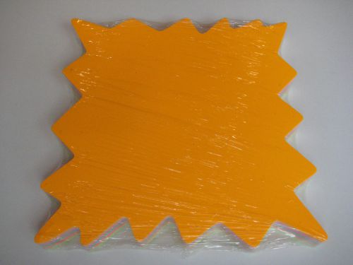 NEW SEALED 8&#034;x 8&#034; 100 Fluorescent Star Square Neon Retail Paper Sales Tags (100)