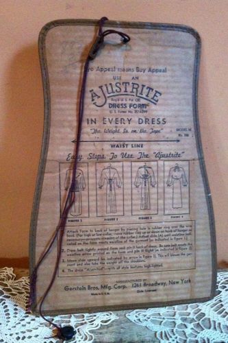 Vtg  ajustrite dress form cardboard store clothing display gerstein brothers ny for sale