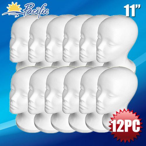Female styrofoam foam mannequin manikin head wig display hat glasses 11&#034; 12pc for sale