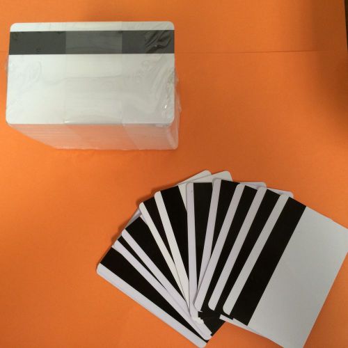 100 white pvc cards-hico mag stripe 3 track - cr80 .30 mil for id printers for sale