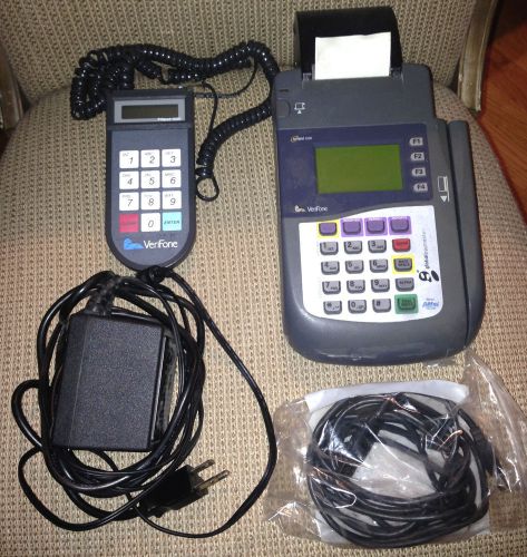 Verifone omni 3200 credit card terminal reader machine and pin pad 1000 for sale