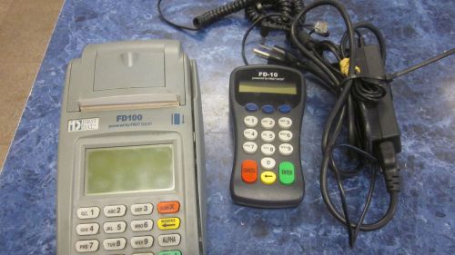 Used First Data FD100 FD-100 Credit Card Terminal &amp; FD-10 Pin Pad