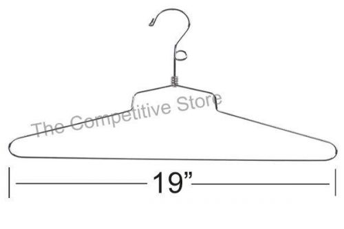 19&#034; Salesman Metal Clothing Hangers With Loop Hook &amp; Twist Joint - 100 Pieces