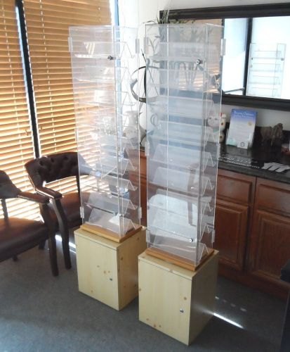 Tall Acrylic Display Case that Locks &amp; Rotate with Lockable Storage Underneath