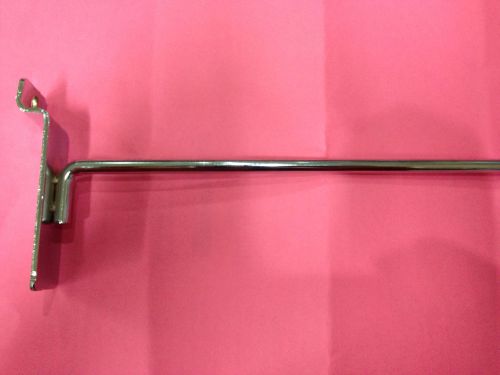 10&#034; slatwall slatgrid panel display metal hook peg hanger chrome 50 pieces for sale