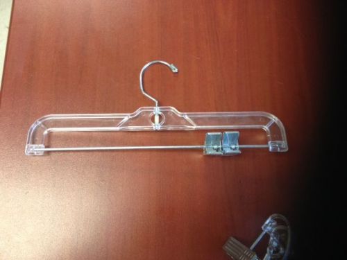 12&#034; Inch Clear Plastic Pant/Skirt Hangers (100 qty)