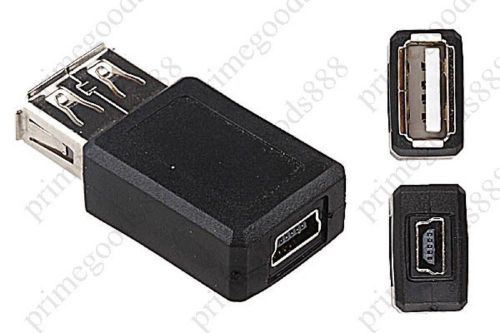 USB A Female to Mini USB 5 Pin Female Adapter Converter Free Shipping Black