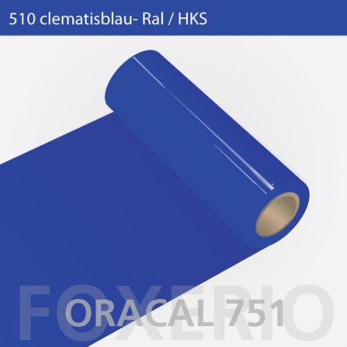 510 clematis blue Oracal 751 cast 5-50m 31cm glossy adhesive film plotter