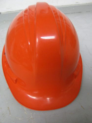 NORTH SAFETY PRODUCTS - ORANGE SAFETY HARD HAT CAP W/ 6 POINT RATCHET SUSPENSION