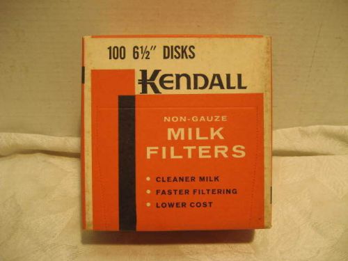 KENDALL MILK FILTERS - NON-GAUZE -  6 1/2&#034; DISKS - 100 CT. BOX - N.O.S.