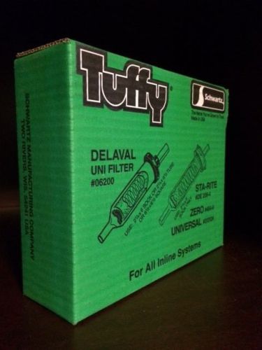 Tuffy delaval uni filter schwartz 2-1/4&#034; x 6&#034; sock 100ct #06200 for sale