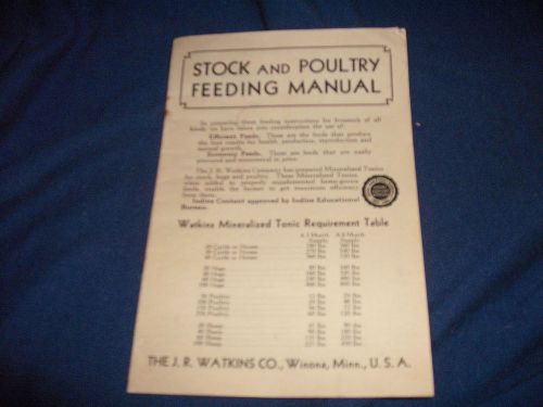 Stock and Poultry Feeding Manual, The J.R. Watkins Co. # AS912