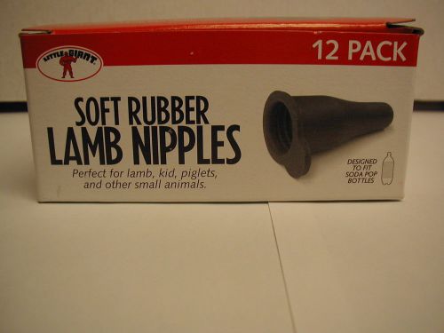 Soft Rubber Lamb Nipples - for Lambs, Goats, Pigs, and other Small Animals-12pk