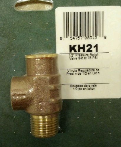 1/2&#034; pressure relief valve set at 75 psi