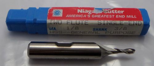 NIAGARA Cutter 2 Two Flute Single-End Diameter 1/8 Shank 3/8 HSS General Purpose