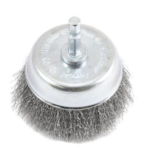 Forney 72732 wire cup brush  fine crimped with 1/4-inch hex shank  3-inch-by-.00 for sale