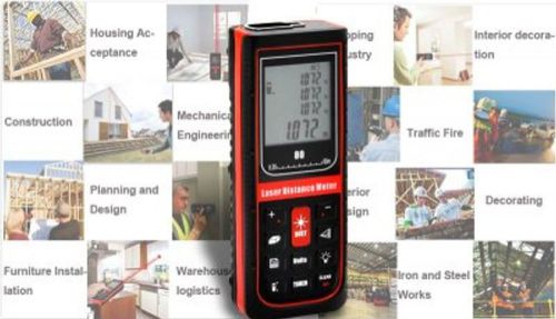 Hand held digital laser distance meter area volumetric measure timer setup 80m for sale