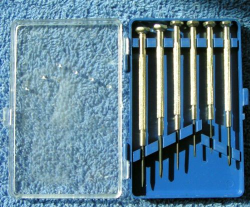 Vintage 6 piece precision screwdriver set black tips for sale