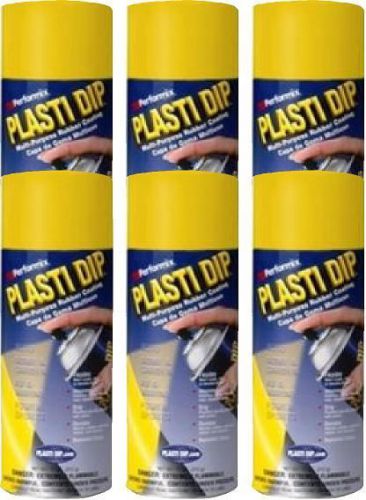 Performix plasti dip daytona yellow case of 6 11oz rubber handle spray new for sale