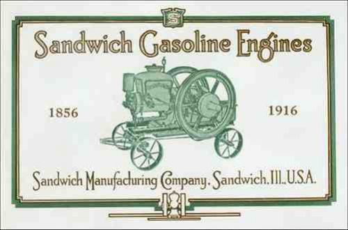 Sandwich power gasoline engines, 1856 - 1916, catalog - reprint for sale