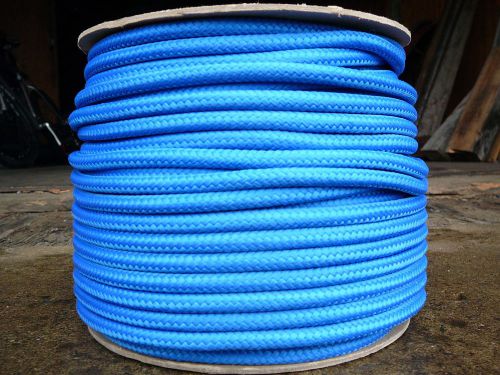 Blue 5/16&#034; x 103&#039; double braided nylon rope halter, craft, boat, tie down, line for sale