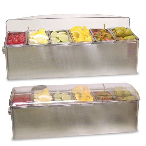 Co-Rect Roll Top Condiment Holders Stainless Steel with Clear Lid CD0303, 19....