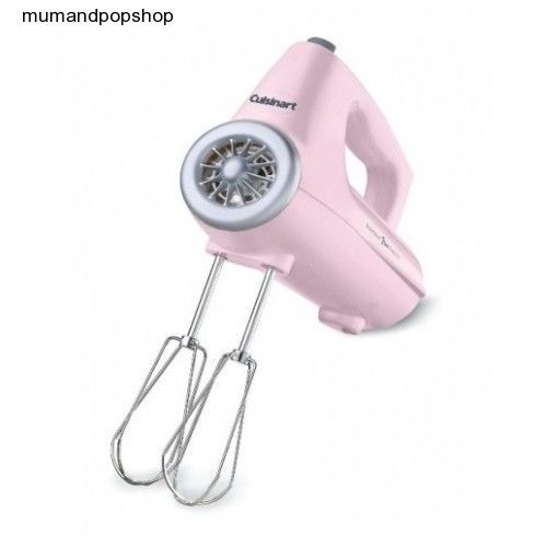 Pink Hand Mixer Cuisinart Power Select Breast Cancer Gift 7-Speed Mixing Beaters