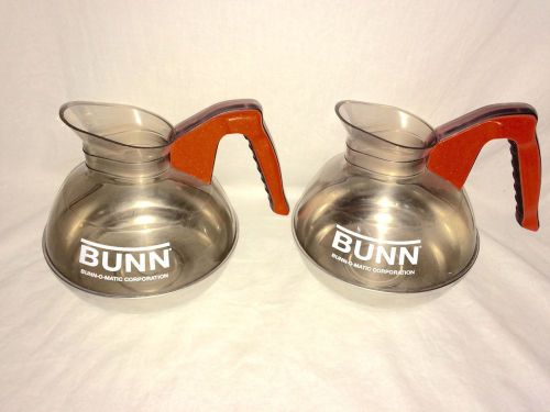 BUNN Easy Pour Stainless Bottom Orange Handle Commercial Coffee Carafe Decanters