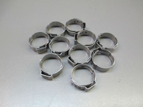 (10) 15.7mm BEVERAGE CLAMPS, STAINLESS HOSE CLAMP