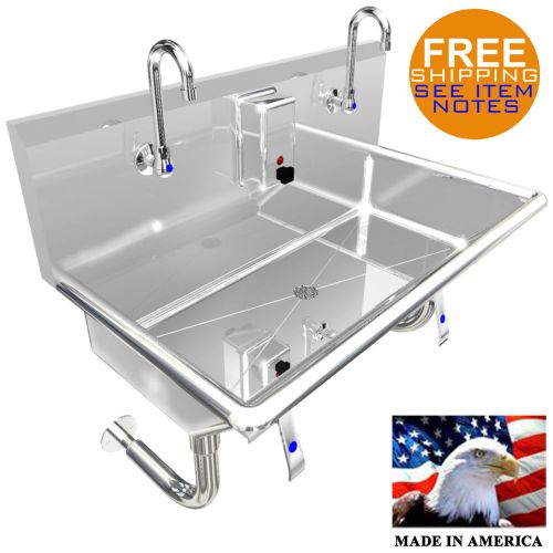 Multi station 2 user hand sink, 36&#034; hands free lavatory for sale