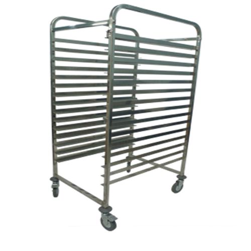 NEW BAKER STAINLESS STEEL GASTRONORM DOUBLE TROLLEY BAKERY BUN BREAD DOUGH TRAY