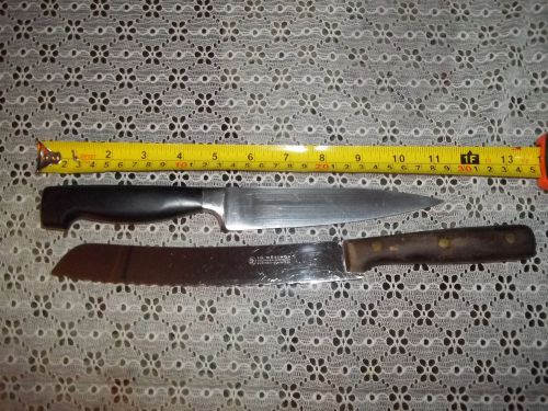 E.d. wusthof  8&#034; serrated bread knife chef pastry + hoffritz 6&#034; chef lot germany for sale