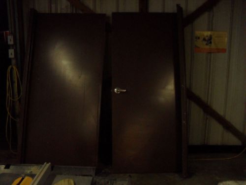 Steel Doors. Standard 36 inch commercial steel double doors w/ side frames
