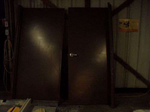 Steel Doors. Standard 36 inch commercial steel double doors w/ side frames