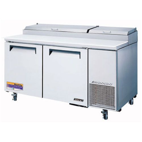 Turbo tpr-67sd refrigerated counter, deli pizza prep table,  2 doors, 67&#034; long x for sale