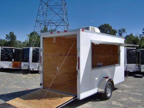 6x12 plus 2ft v 14ft inside enclosed cargo with AC and E concession trailer NEW