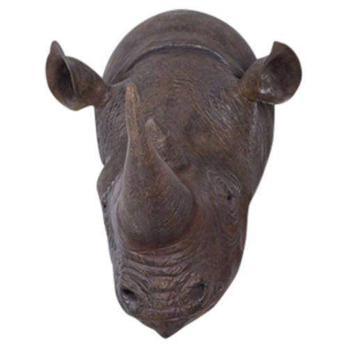Rhino rhinoceros life size wall head bust huge for hunting lodge or man cave for sale