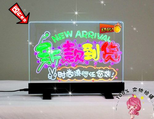 Table type led fluorescent handwriting menu sign board 20*30cm transparent for sale