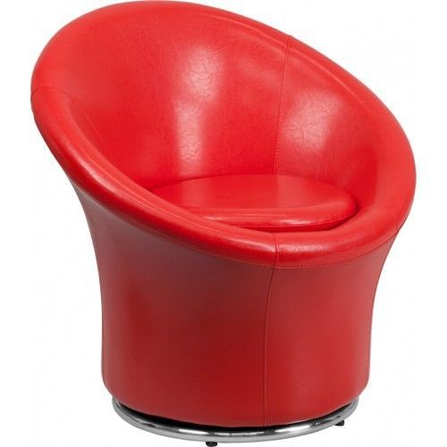 Flash furniture zb-3975-red-gg red leather swivel reception chair  - retro style for sale