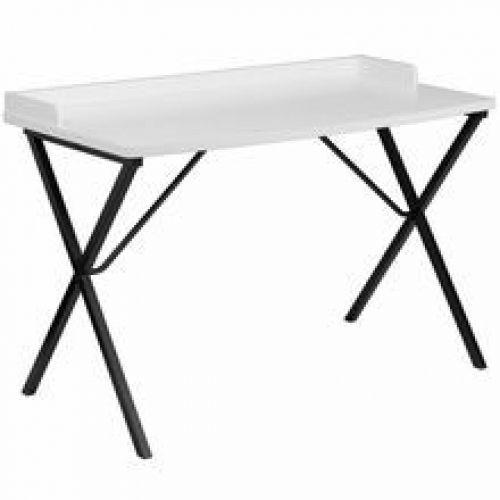 Flash furniture nan-2140-wh-gg white computer desk for sale
