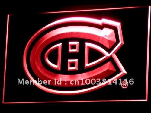 New Montreal Canadiens Hockey Pub Bar NR Neon Light Sign Blue Red Plastic Neon