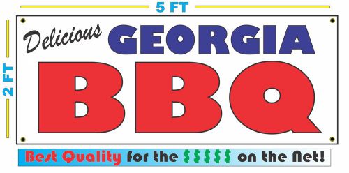 Full Color GEORGIA BBQ BANNER Sign NEW Larger Size Best Quality for the $$$