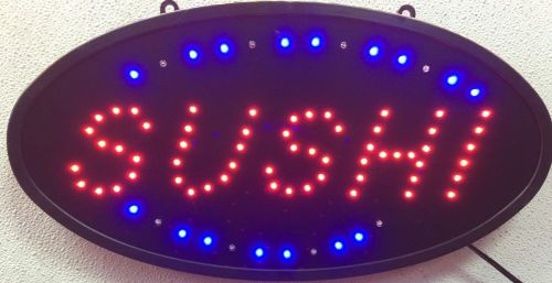 SUSHI LED OPEN Sign Animated with Power swicth on/off button oval
