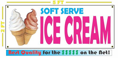 Lot of 2 SOFT SERVE ICE CREAM All Weather Banner Sign Full Color Cone