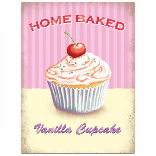 Vanilla Cupcake Metal Sign