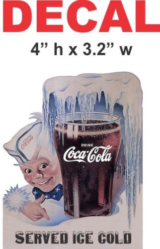 Vintage style  coke coca cola sprite boy served ice cold decal / sticker - nice for sale