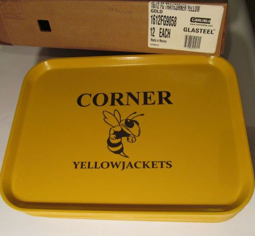 CARLISLE 16x12 SERVING TRAYS CORNER YELLOW JACKETS HS LOGO RESTARAUNT/CATERING