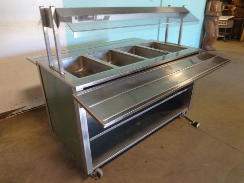 Hd commercial &#034;carter hoffmann&#034; 4 wells hot buffet table,w/lighted sneeze guard for sale